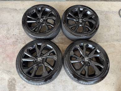Rim original enkei honda civic RS 18 inch tyr 70%
