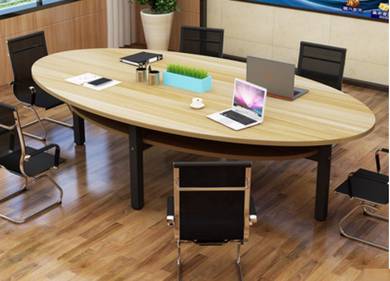 Oval Round Office Bulat Meeting Table Meja Pejabat
