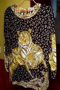 TIGER PRINT Soft Animal Print Blouse (New)