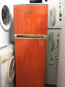 Orange Color Fridge Sharp Refrigerator Peti Ais