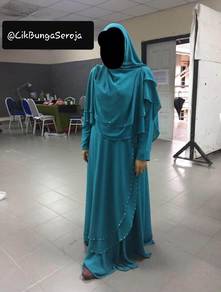 Dress 1 set dapat sekali khimar 