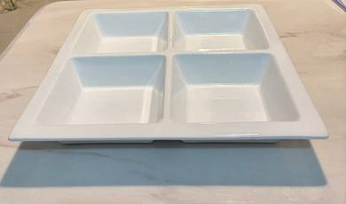 White Ceramic Divided Serving Dish