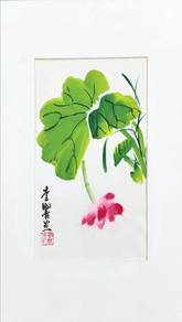 Watercolor Lotus Flower – Framed with Seals