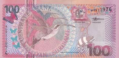 Suriname 100 Gulden year 2000  -  unc