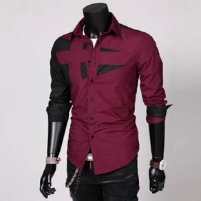0589 KEMEJA MERAH LENGAN PANJANG RED SHiRT 🔥