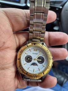 Guess Watch Gold and Silver Tone Moon Phase Chrono