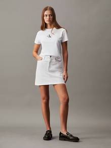 Calvin Klein High Rise Denim Mini Skirt