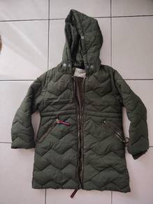 Olive green quilted puffer jacket 