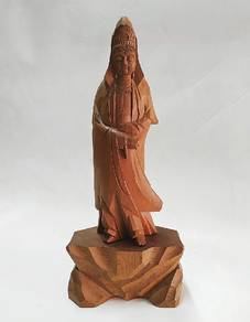 Kannon Bosatsu Statue Wood Carving Hand Carved Fin