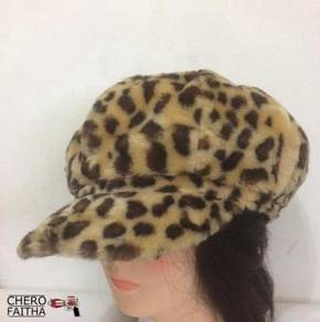 CRFT1555 leopard newsboy hat topi