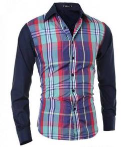 A0572 PLAID MIXED FORMAL CASUAL LONG SLEEVES SHiRT