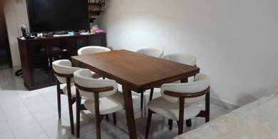 meja makan 6 kerusi - full kayu solid