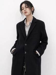 Uniqlo +J Black Wool Blend Long Coat
