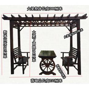 BROWN Garden Rack Stand Outdoor Gazebo Porch Bench