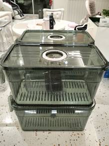 Green Food Storage Containers with Drain(1set 4pcs