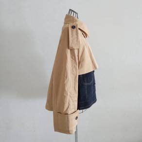 ZARA Oversize Contrasting Cropped Trench Beige