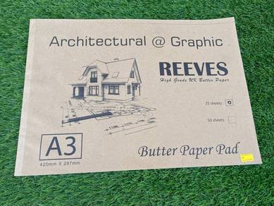 B886 NEW * Kertas Lukisan A3 Butter Paper Pad