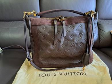 LOUIS VUITTON Chocolat Leather Audacieuse PM Bag