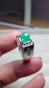 Cincin Perak permata Zamrud