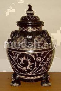 RARE Vintage BlacK White Vase #1(1960s) 18.5inches