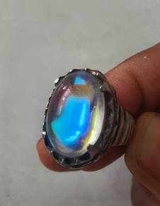 cincin perak batu moonstone