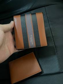 coach with card holder brown line