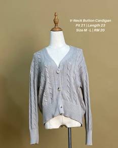 V-Neck Button Cardigan