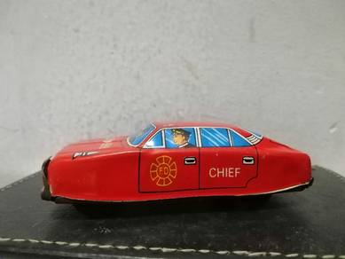 Vintage Fire Chief Tin Toy Car