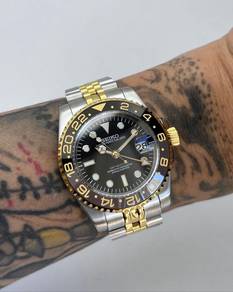 Custom Seiko Mod 40mm 2-Tone Steel Gold Bruce Wayn