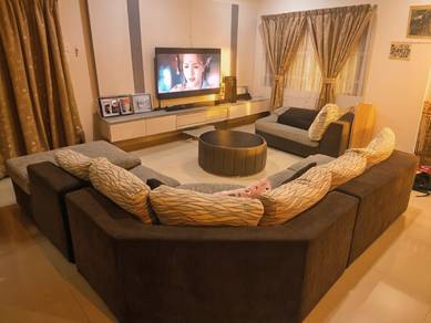 Sofa, L shape plus one bed resting 