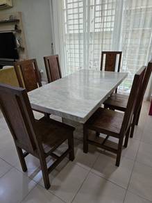 Original Italian Marble table with chair
