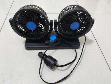 car dashboard fan 2 head 360° 12v