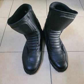 Black Leather Motorcycle Boots Size 8 motorbike