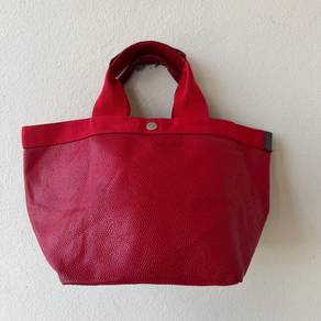 Herve Chapelier Red leather Boat Tote Bag