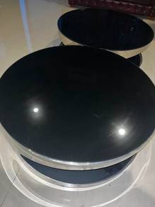 Modern Black Glass Coffee Table Set