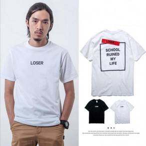 LOSER SCHOOL RUINED MY LIFE Men's T-Shirt (White)