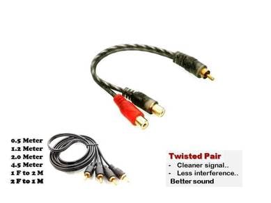 TKC 2F TO 1M RCA CABLE Dual twist signal cable