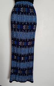 Pleated Maxi Skirt Corak Eksklusif murah