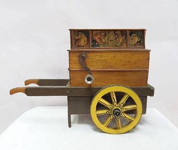 antique barrel crank style hurdy gurdy music box