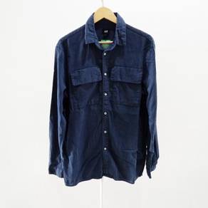H&M; Navy Blue Double Front Pocket Shirt