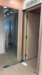 PINTU KACA PEJABAT l install glass door office l