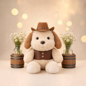 23cm Xiang Dundan Cowboy Puppy Plush Toy