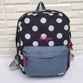 TOMMY HILFIGER POLKA DOT CANVAS navy blue BACKPACK
