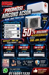 Aircond acson inverter ansuran bulanan