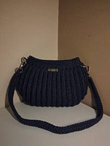 Navy Blue Handmade Crochet Bag