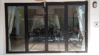 Folding door with frosted glass & aluminium frame