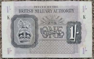 British Military Authority 1 shilling 1943 - vf