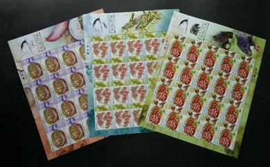MInt Stamp Sheet Exotic Food Malaysia 2019