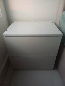 White bedside table
