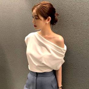 Korean style off-shoulder loose top